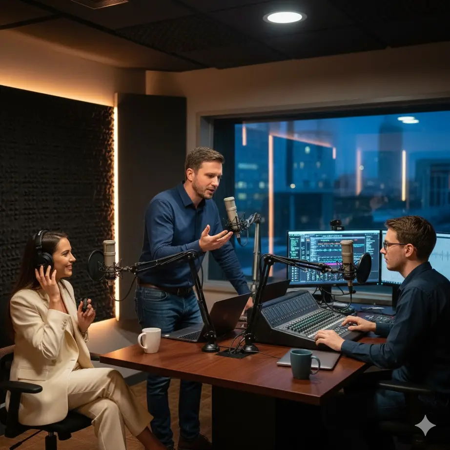 Produção de podcast e conteúdos da Consultores Outliers